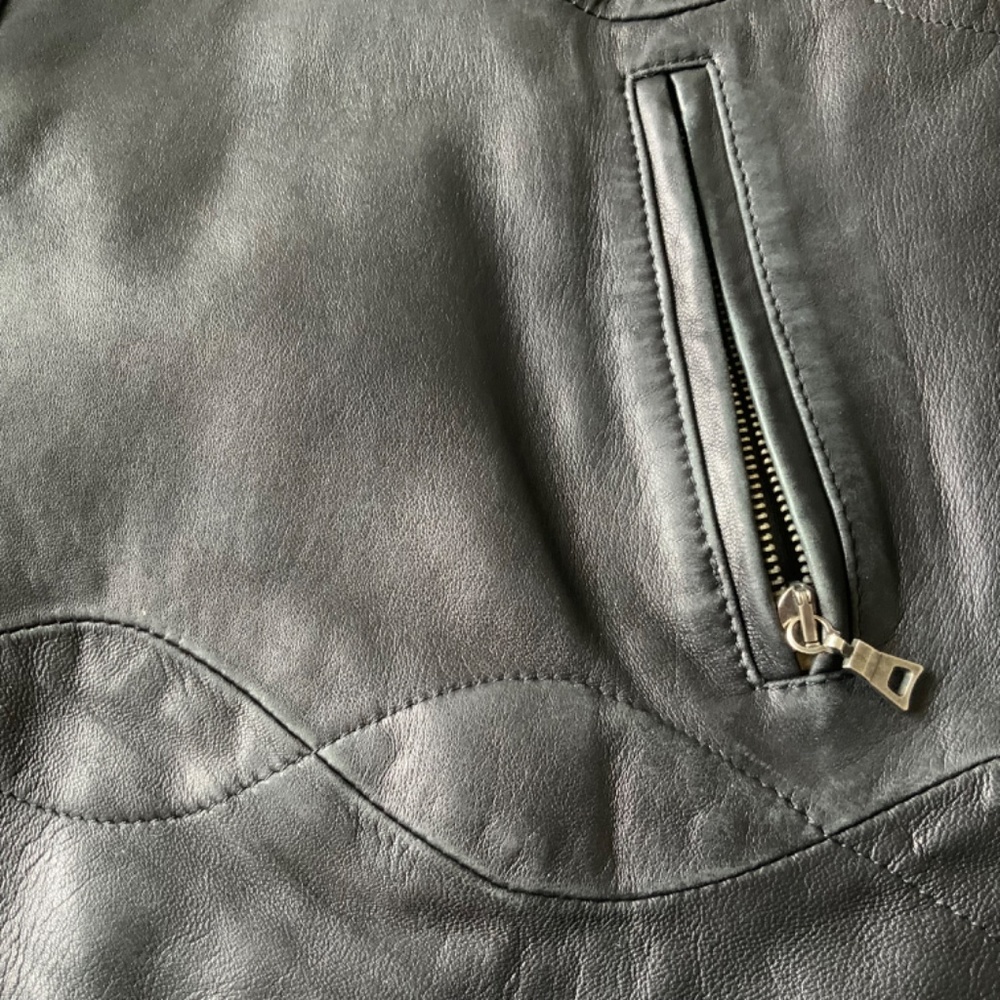 Vintage Vera Pelle Italian Real Genuine Leather Warm Jacket size M - Picture 12 of 15